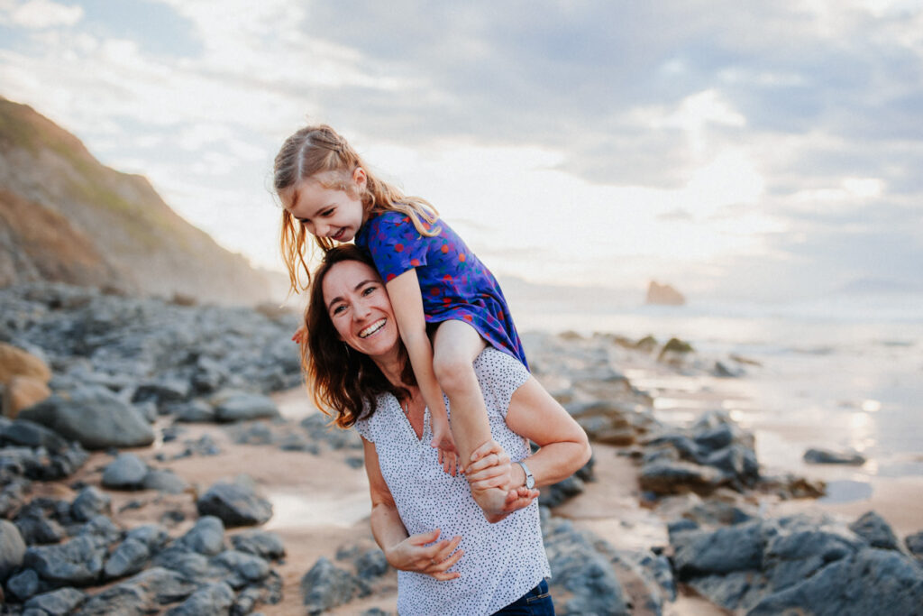Séance photo famille coucher de soleil plage ilbarritz Biarritz, Pays Basque