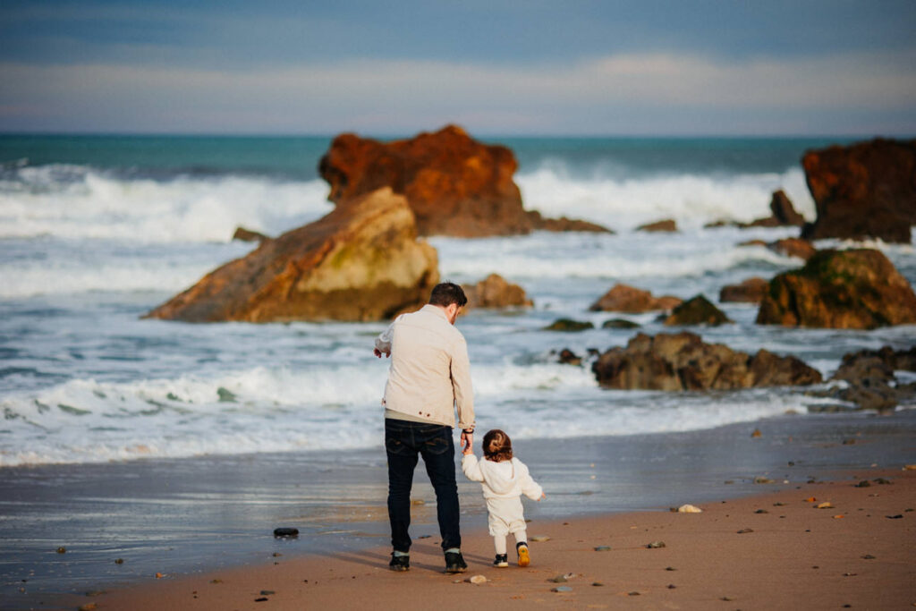 Séance photo famille coucher de soleil plage ilbarritz Biarritz, Pays Basque