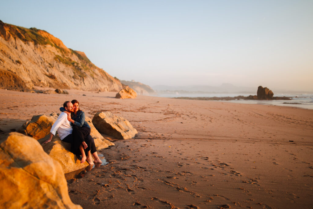 Séance photo couple coucher de soleil plage ilbarritz Biarritz, Pays Basque