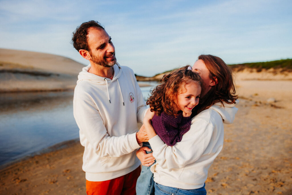 Séance photo famille au courant d’Huchet, Landes